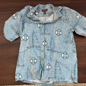 Tropical vacay button down